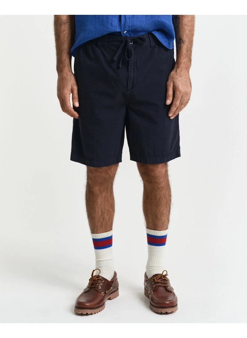 غانت Regular Fit Garment Dyed Seersucker Shorts