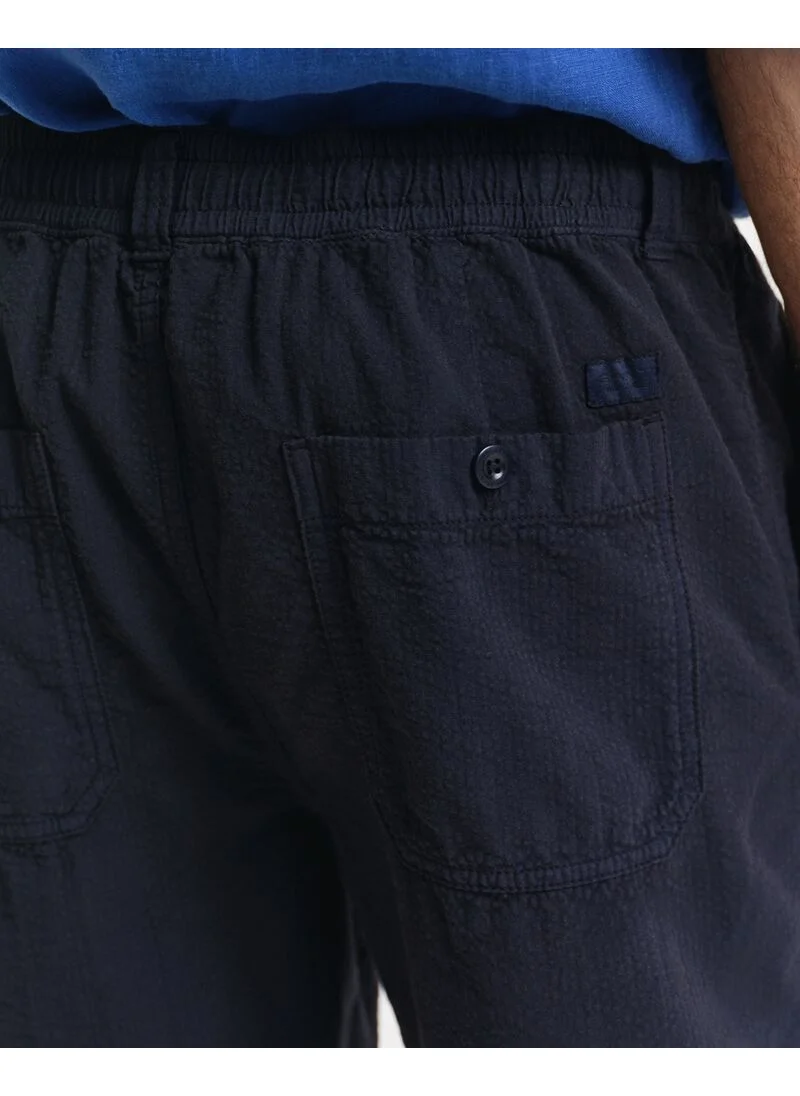غانت Regular Fit Garment Dyed Seersucker Shorts