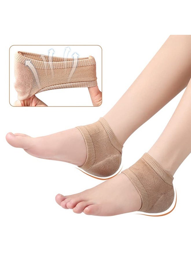 2 Pairs Soft Gel Moisturizing Heel Repair Socks, Overnight Hydrating Spa Socks for Dry Cracked Rough Feet, Heel Treatment Socks for Softening Chapped Skin and Foot Care, Suitable for Home and Sleeping Use, Skin Color - Image 5