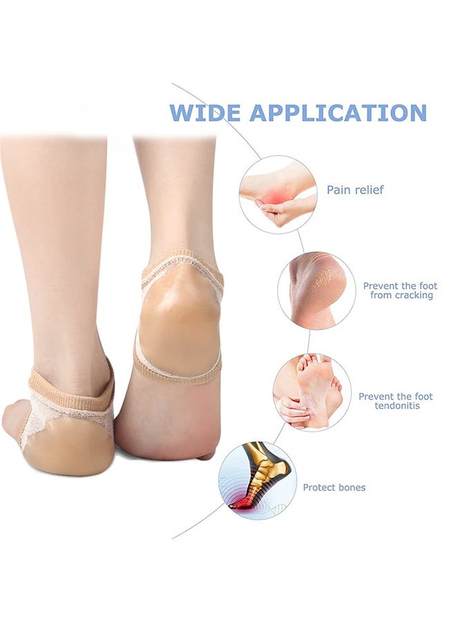 2 Pairs Soft Gel Moisturizing Heel Repair Socks, Overnight Hydrating Spa Socks for Dry Cracked Rough Feet, Heel Treatment Socks for Softening Chapped Skin and Foot Care, Suitable for Home and Sleeping Use, Skin Color - Image 3