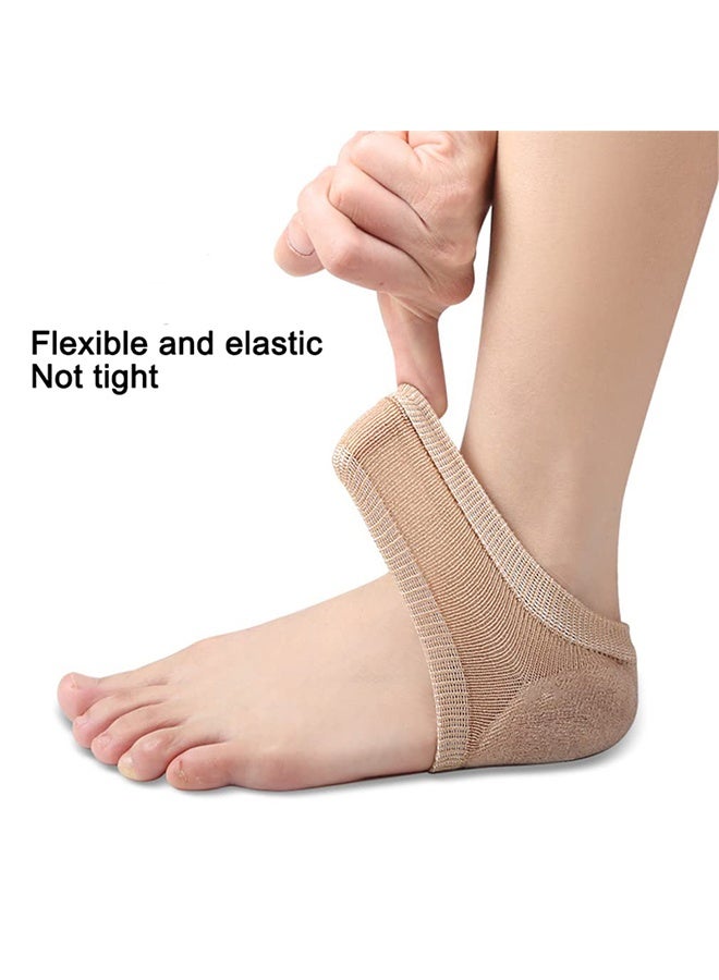 2 Pairs Soft Gel Moisturizing Heel Repair Socks, Overnight Hydrating Spa Socks for Dry Cracked Rough Feet, Heel Treatment Socks for Softening Chapped Skin and Foot Care, Suitable for Home and Sleeping Use, Skin Color - Image 4