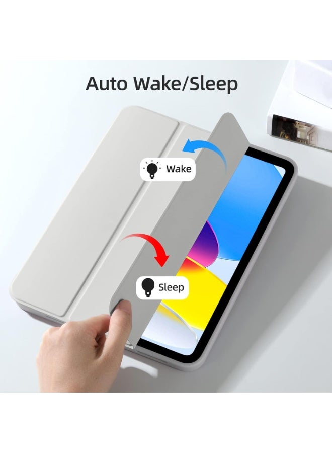 جراب لجهاز iPad (A16) الجيل الحادي عشر 11 بوصة 2025، جراب لجهاز iPad الجيل العاشر 2022 10.9 بوصة مع حامل قلم، غطاء خلفي ناعم من مادة TPU، غطاء حماية ذكي ثلاثي الطيات، خاصية التشغيل/الإيقاف التلقائي - Image 2