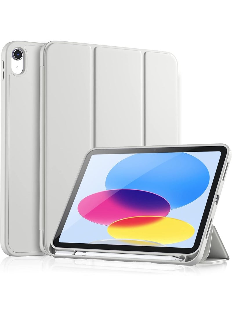 جراب لجهاز iPad (A16) الجيل الحادي عشر 11 بوصة 2025، جراب لجهاز iPad الجيل العاشر 2022 10.9 بوصة مع حامل قلم، غطاء خلفي ناعم من مادة TPU، غطاء حماية ذكي ثلاثي الطيات، خاصية التشغيل/الإيقاف التلقائي - Image 1