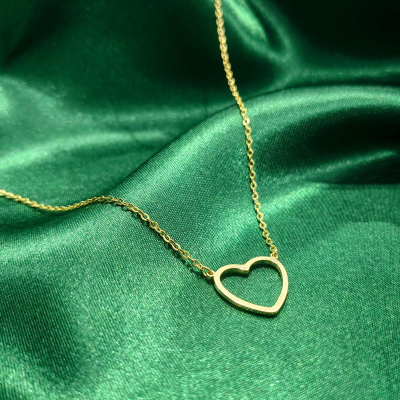Zeffy Heart Necklace for Women - Dainty 14K Gold Plated Cute Open Heart Pendant Necklaces Simple Gold Choker Necklace Trendy Gold Jewelry for Women Valentines Day Gifts - Image 5