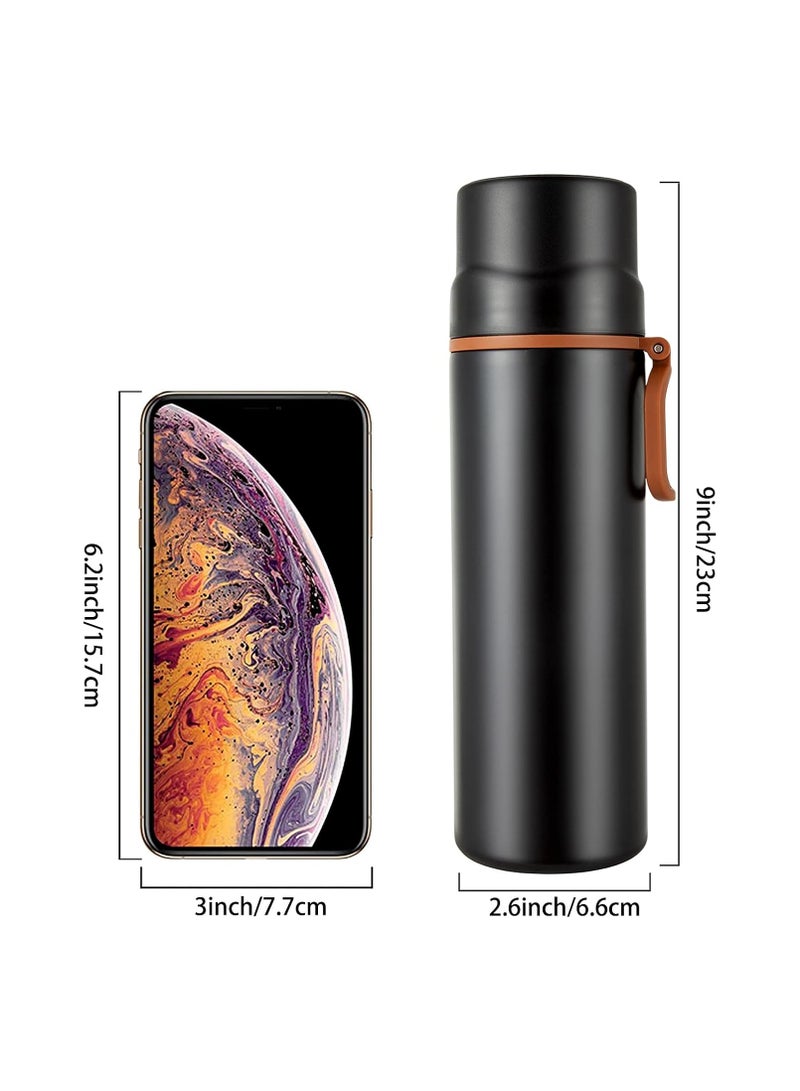 Bukela Insulated Water Bottle-Stainless Steel Vacuum Coffee Cup with Handle,Flask Double Walled Sport Travel Mug with Leakproof Lid,Keep Hot & Cold 12 Hours BPA Free 15oz(Black) - Image 3