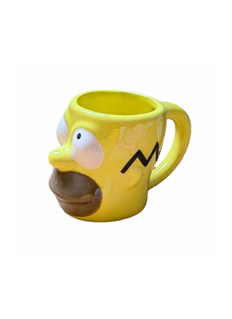 xozgdovg Simpsons' yellow ceramic mugs, 3D cups, funny personality. 