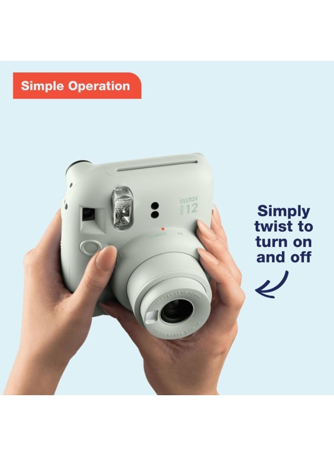 Instax Fujifilm Instax Mini 12 Instant Camera – Pastel Blue | Instant Film Camera with Auto Exposure, Close-Up Mode & Built-In Flash - Image 2