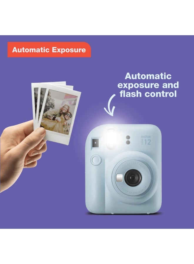 Instax Fujifilm Instax Mini 12 Instant Camera – Pastel Blue | Instant Film Camera with Auto Exposure, Close-Up Mode & Built-In Flash - Image 3