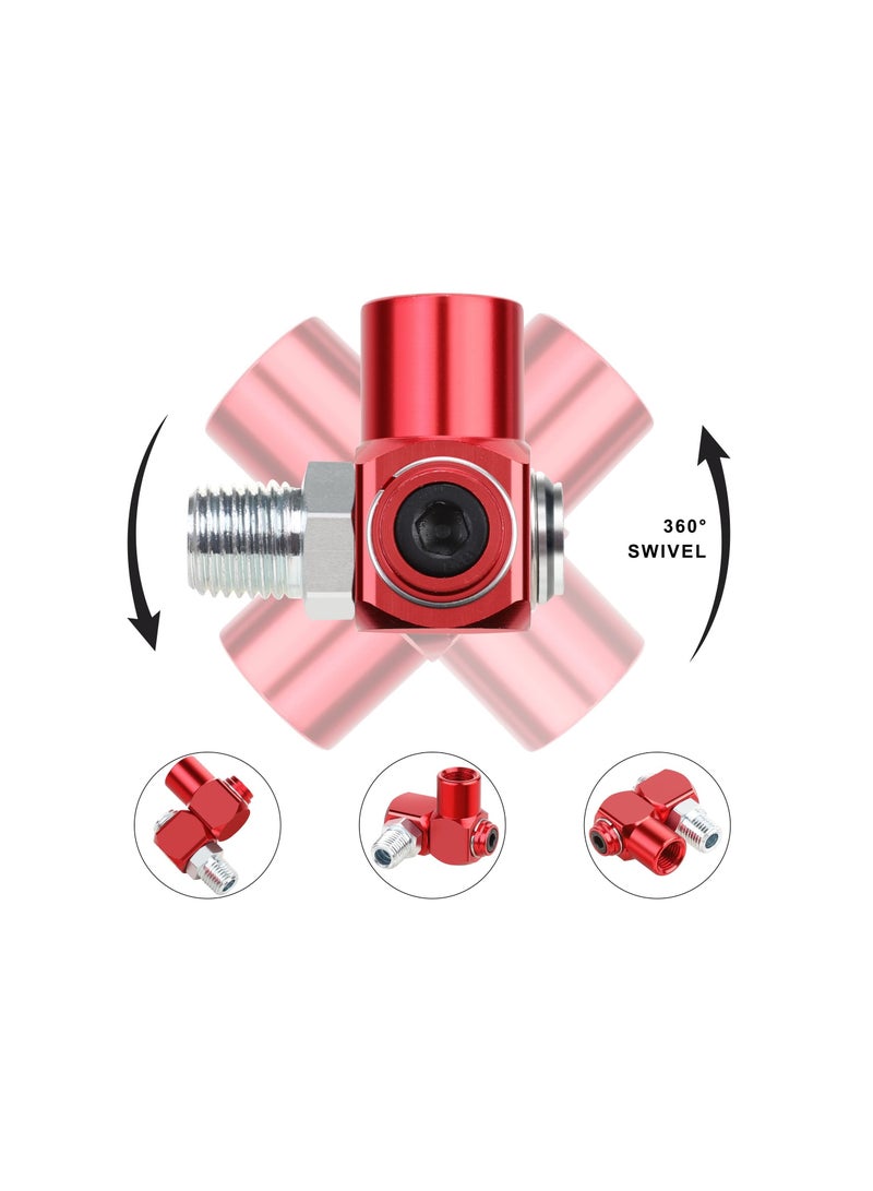 1/4 Inch NPT 360 Degree Swivel Air Hose Connector, Universal Connector Industrial Air Fittings, Portable Aluminum Air Hose Adapter, Air Tool Adapter Union Fitting, 2 Pack  - Image 3