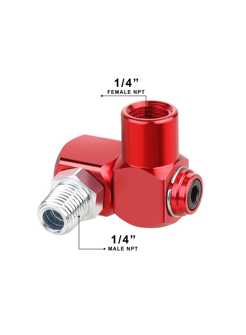 1/4 Inch NPT 360 Degree Swivel Air Hose Connector, Universal Connector Industrial Air Fittings, Portable Aluminum Air Hose Adapter, Air Tool Adapter Union Fitting, 2 Pack  - Image 5