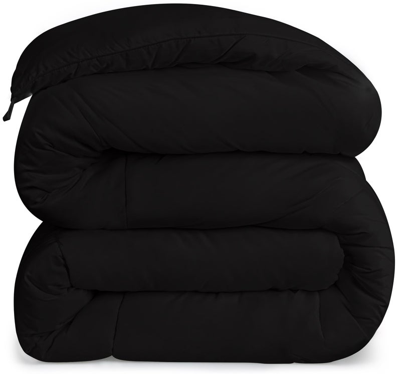Utopia Bedding All Season 250 GSM Comforter - Soft Down Alternative Comforter - Plush Siliconized Fiberfill Duvet Insert - Box Stitched (King/Cal King, Black) - Image 4