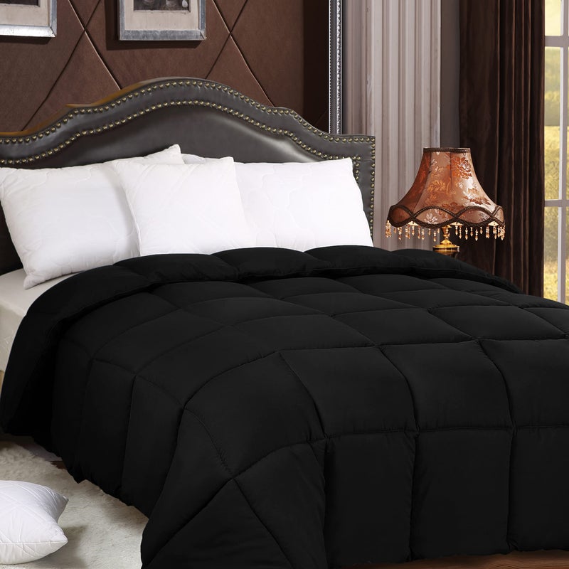 Utopia Bedding All Season 250 GSM Comforter - Soft Down Alternative Comforter - Plush Siliconized Fiberfill Duvet Insert - Box Stitched (King/Cal King, Black) - Image 5