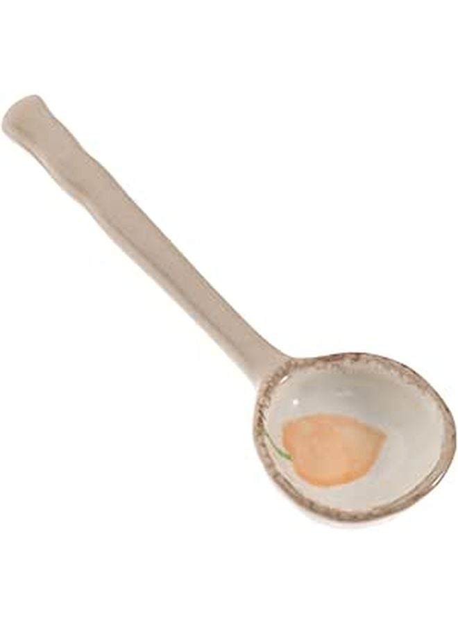 Ceramic Soup Spoon with Carrot Pattern Japanese Style Rough Pottery for Home and Restaurant Use - Image 1