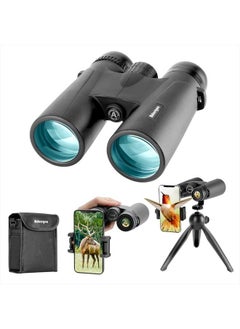 Adorrgon 12x42 HD Binoculars for Adults High Powered with Phone Adapter, Tripod and Tripod Adapter - Large View Binoculars with Clear Low Light Vision - Binoculars for Bird Watching Cruise Ship Travel  - Image 1