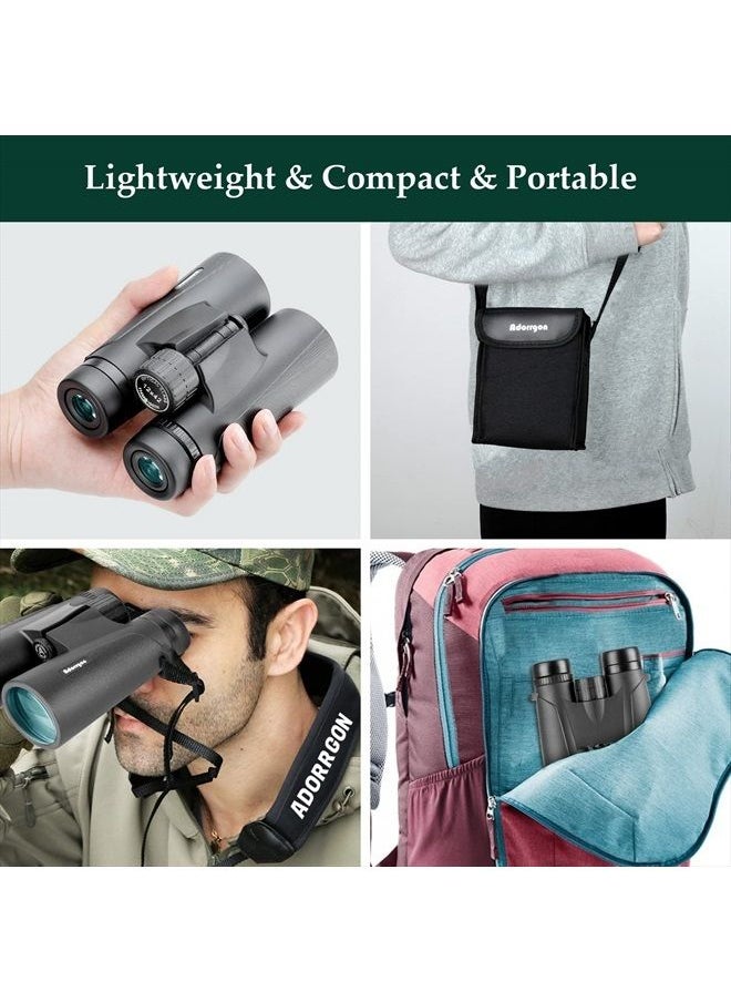 12x42 HD Binoculars for Adults High Powered with Phone Adapter, Tripod and Tripod Adapter - Large View Binoculars with Clear Low Light Vision - Binoculars for Bird Watching Cruise Ship Travel