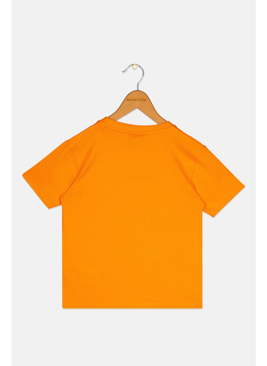 Nautica Competition - Toddlers Boy Crew Neck Embroidered Logo T-Shirts, Neon Orange Combo - Image 1