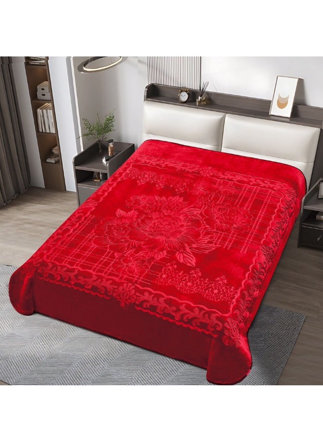 SMART HOME Luxury Double Winter Blanket - Soft, Silky Textured, 2-Ply Double Bed Blanket - Weight 4 kg - Size 200 x 230 cm - Heavy Blanket, Plaid Blanket, Thick 2-Ply Winter Blanket - Ideal for Sleeping and Winter Furnishings  - Image 1
