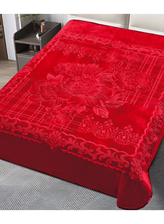 SMART HOME Luxury Double Winter Blanket - Soft, Silky Textured, 2-Ply Double Bed Blanket - Weight 4 kg - Size 200 x 230 cm - Heavy Blanket, Plaid Blanket, Thick 2-Ply Winter Blanket - Ideal for Sleeping and Winter Furnishings  - Image 4