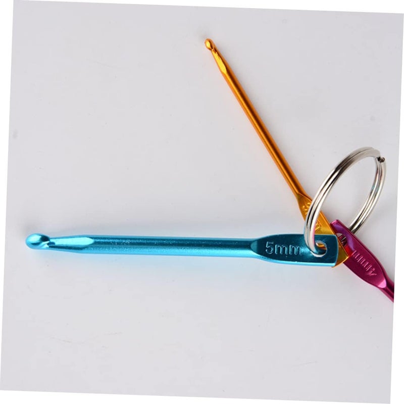 DIYEAH 3pcs Aluminum Crochet Hook with Key Chain Mini Lightweight Knitting Needles for Travel and Daily Crafting - Image 2
