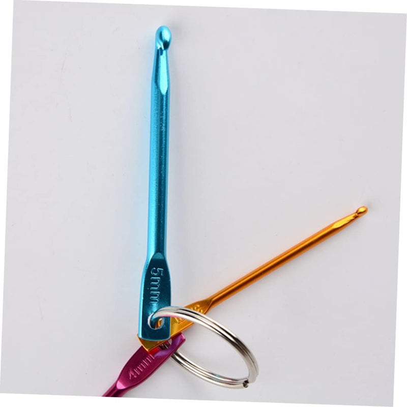 DIYEAH 3pcs Aluminum Crochet Hook with Key Chain Mini Lightweight Knitting Needles for Travel and Daily Crafting - Image 4