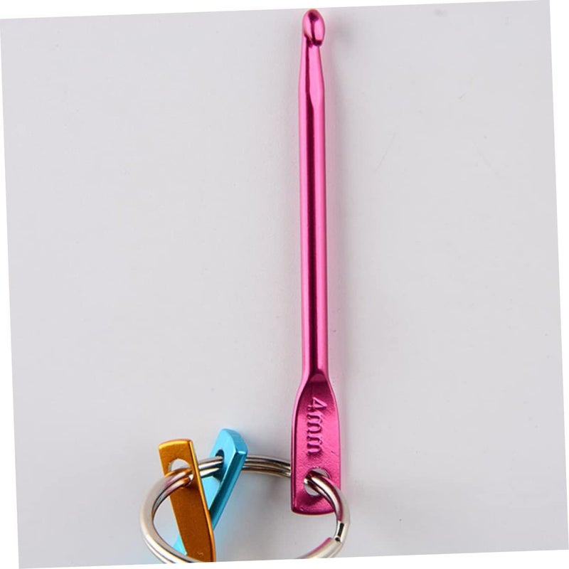 DIYEAH 3pcs Aluminum Crochet Hook with Key Chain Mini Lightweight Knitting Needles for Travel and Daily Crafting - Image 3