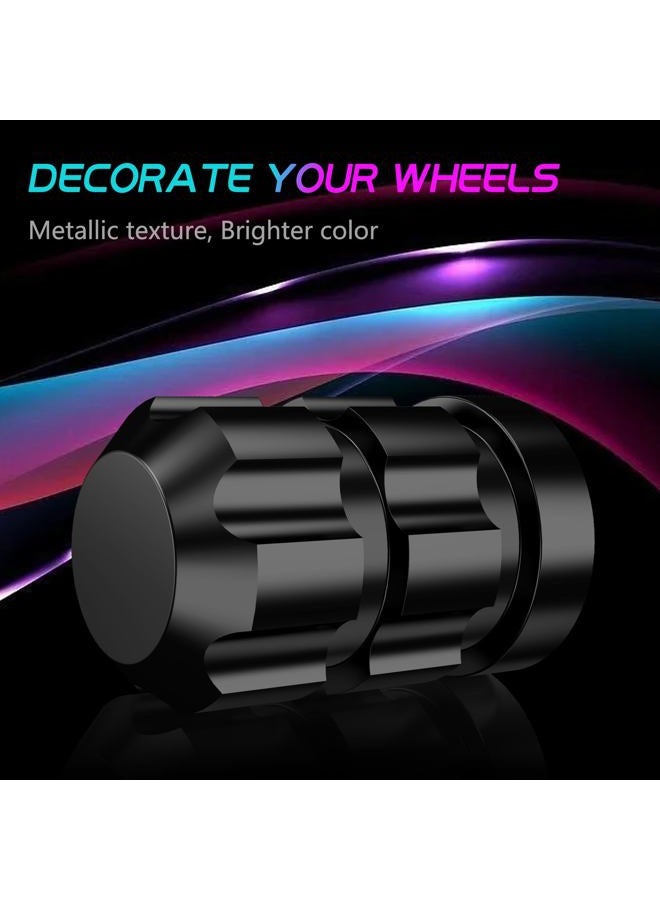 QUARKACE Tire Valve caps, Universal Valve Stem Caps for Car, Motorcycle and Bike, Non-Fading Bright Color, Corrosion Resistant Coating, Air Leakproof Metal Tire Caps 4 Pack - Black - Image 2