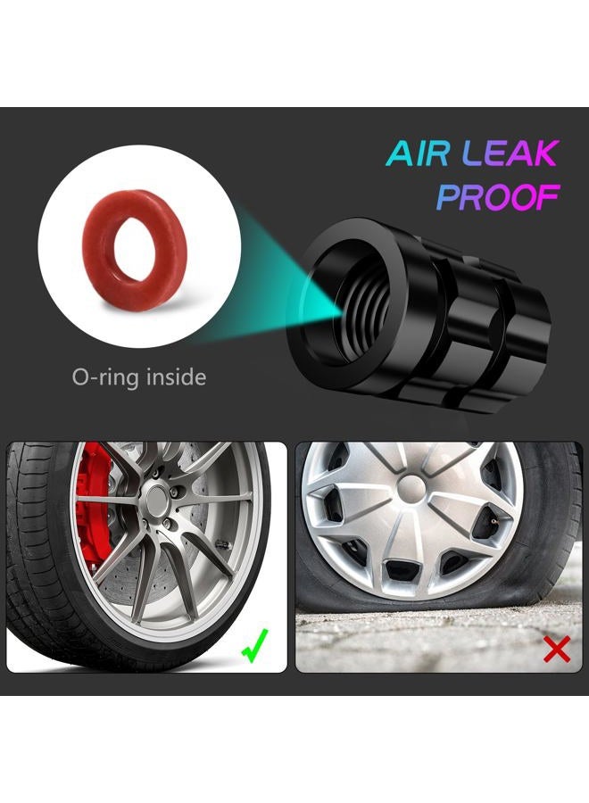 QUARKACE Tire Valve caps, Universal Valve Stem Caps for Car, Motorcycle and Bike, Non-Fading Bright Color, Corrosion Resistant Coating, Air Leakproof Metal Tire Caps 4 Pack - Black - Image 4