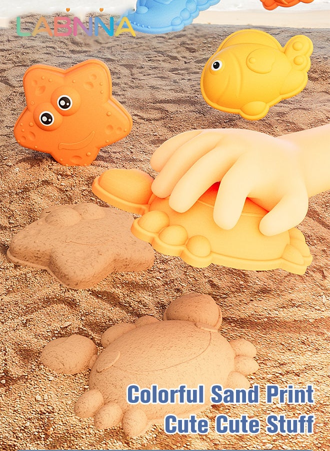 LABNNA 14 Pcs Beach Toys Sand Bucket and Shovels Sand Molds,Cute Duck  Kids Beach Toys Beach Sand Pails for Beach Travel, Sand Toys for Kids and Toddlers - Image 2