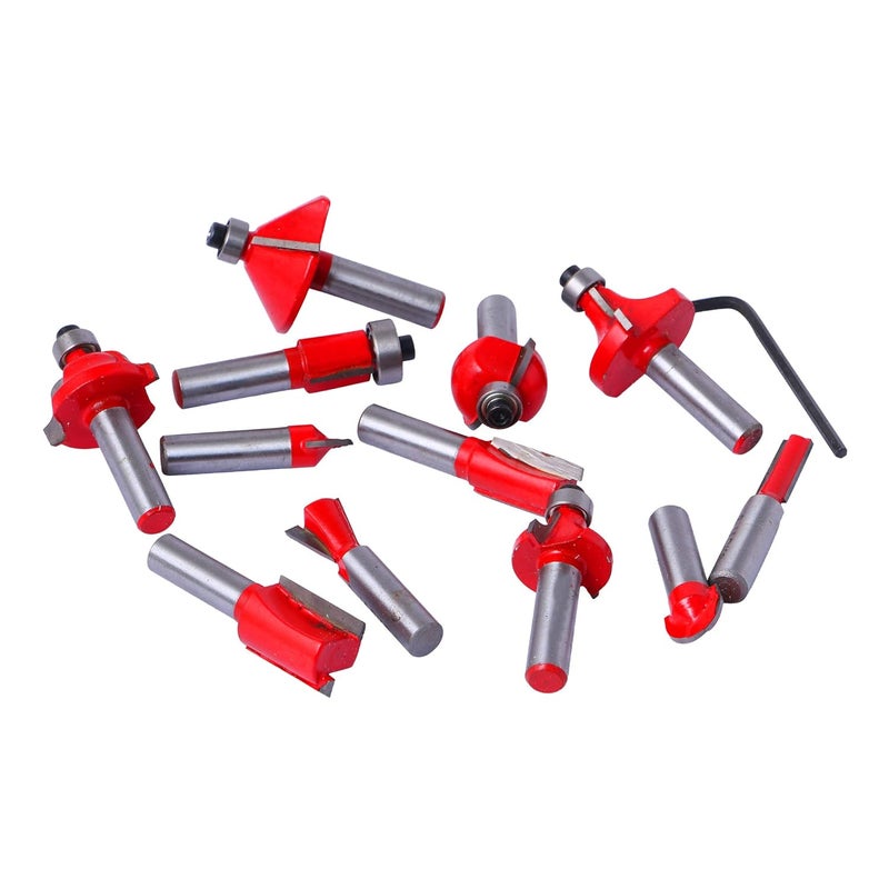 Digital Craft Digital Craft 8 mm 12 PCS Multi Shapes RouterTrimmer BIT Set Combo with Wooden Box 8 MM Shank Specially Designed for Woodworking Rotary Tool 8 mm - Image 2
