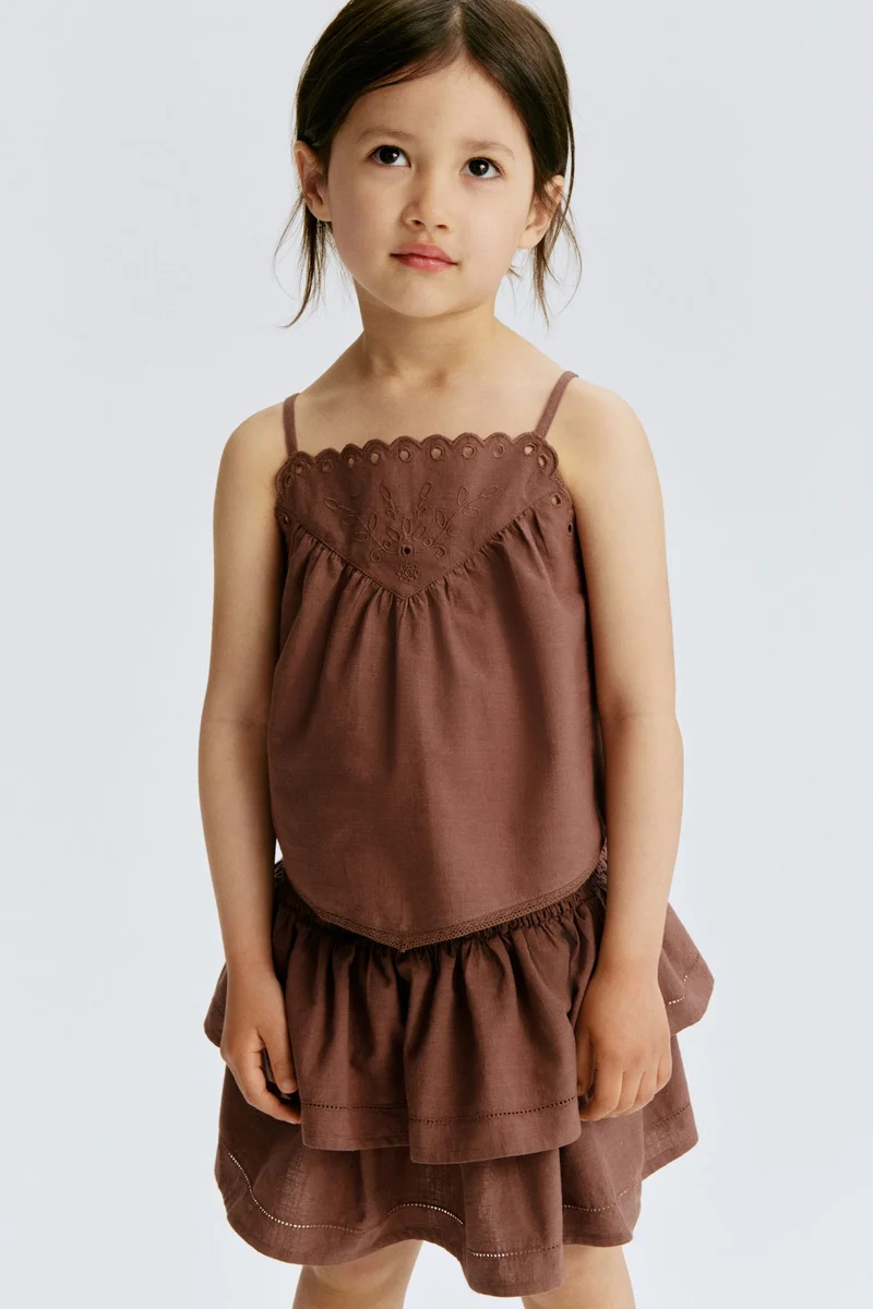 H&M 2-piece embroidered cotton set