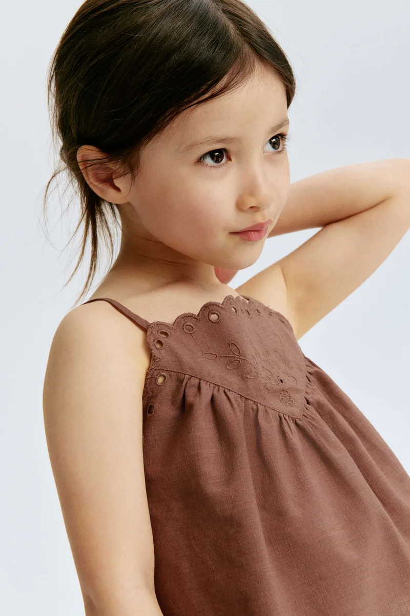 H&M 2-piece embroidered cotton set