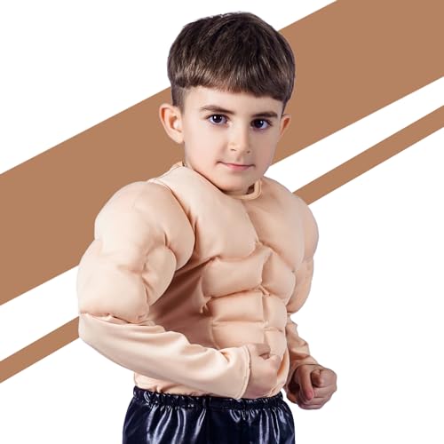 KalcyKizz Kids Muscle Suit Costume, Yellow (M(7-9Y)) - Image 2