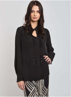 Fancy Long Sleeve Lace Cuff Blouse
