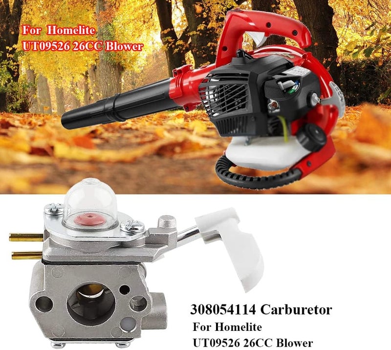 Ferilter 308054114 Carburetor for Homelite 26B Leaf Blower UT09526 UT26BL3 VNM 308054075 with Carburetor Adjusting Tool Air Filter Primer Bulb - Image 2