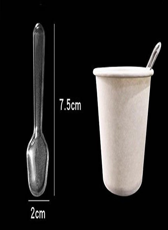 esowemsn 1Pack (500pcs) Disposable Clear Plastic Mini Spoon Best for Jelly/Pudding/Yogurt/Ice Cream/Desert/Cake/Appetizer - Image 3