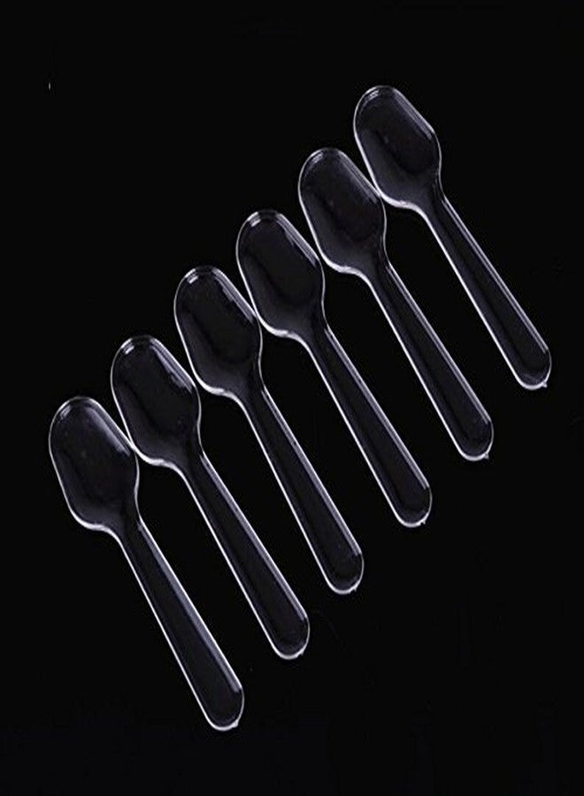 esowemsn 1Pack (500pcs) Disposable Clear Plastic Mini Spoon Best for Jelly/Pudding/Yogurt/Ice Cream/Desert/Cake/Appetizer - Image 4