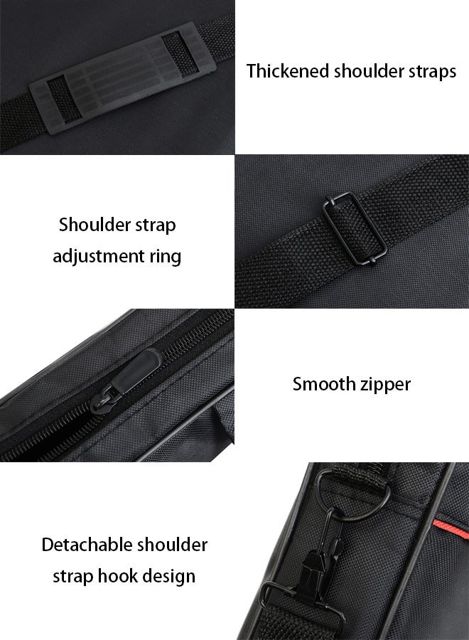 15.6 Inch Laptop Bag with Multi Compartment Lightweight Laptop Hand Bag Crossbody Bag Travel Business Briefcase Water-Resistant Dust-proof Shoulder Messenger Bag Black - Image 3