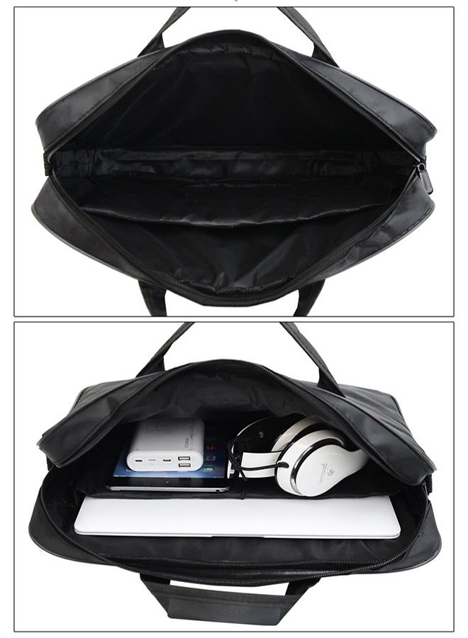 15.6 Inch Laptop Bag with Multi Compartment Lightweight Laptop Hand Bag Crossbody Bag Travel Business Briefcase Water-Resistant Dust-proof Shoulder Messenger Bag Black - Image 2