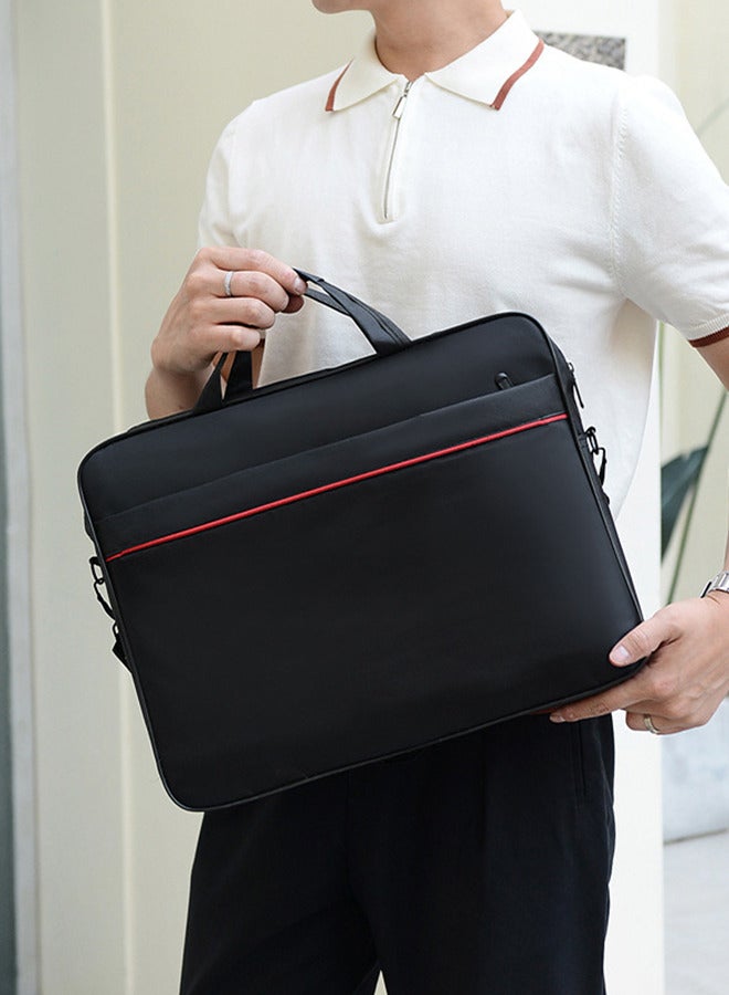 15.6 Inch Laptop Bag with Multi Compartment Lightweight Laptop Hand Bag Crossbody Bag Travel Business Briefcase Water-Resistant Dust-proof Shoulder Messenger Bag Black - Image 4