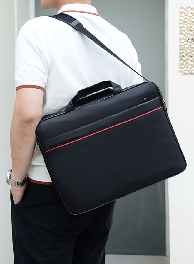 15.6 Inch Laptop Bag with Multi Compartment Lightweight Laptop Hand Bag Crossbody Bag Travel Business Briefcase Water-Resistant Dust-proof Shoulder Messenger Bag Black - Image 5