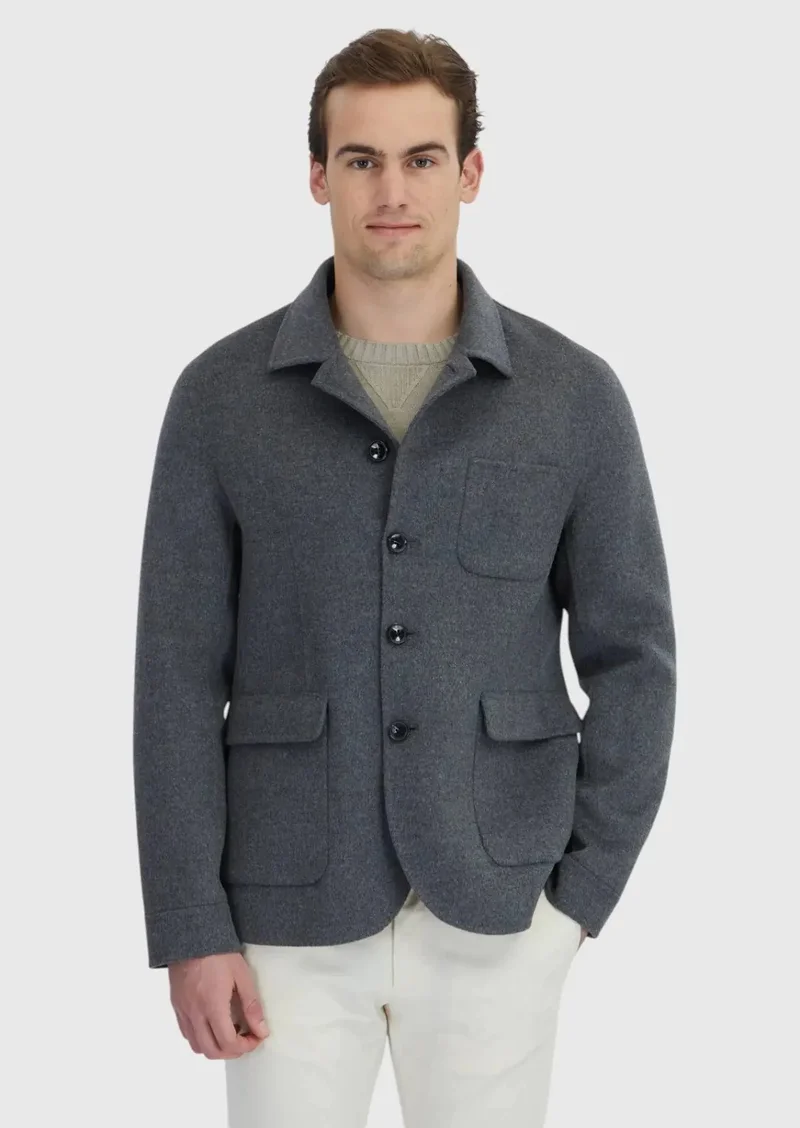 RAMSEY Hard Coal Regular Fit Wool Blended Blazer