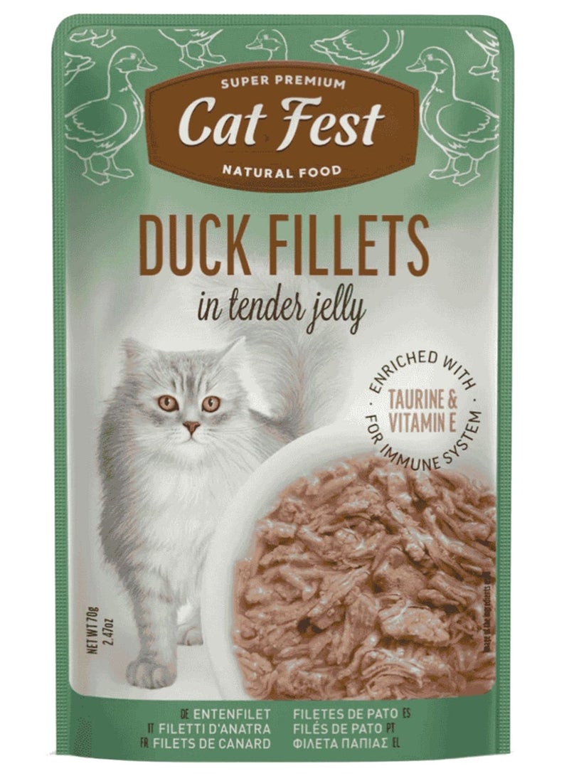 كات فيست فيليه البط من Cat Fest في جيلي طري للطعام الرطب للقطط - Image 1