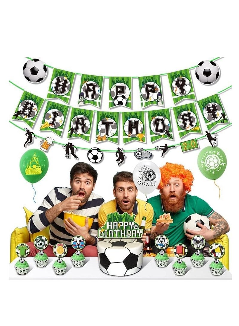 DUNISO Football Birthday Party Decoration Set/ Soccer Theme, Soccer Football Foil Balloon, Birthday Party Supplies, Quality Football Flag Balloon Set - Image 3