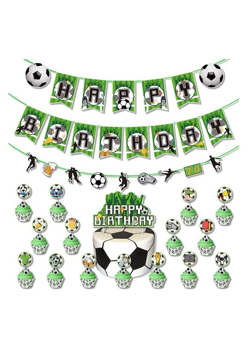 DUNISO Football Birthday Party Decoration Set/ Soccer Theme, Soccer Football Foil Balloon, Birthday Party Supplies, Quality Football Flag Balloon Set - Image 4