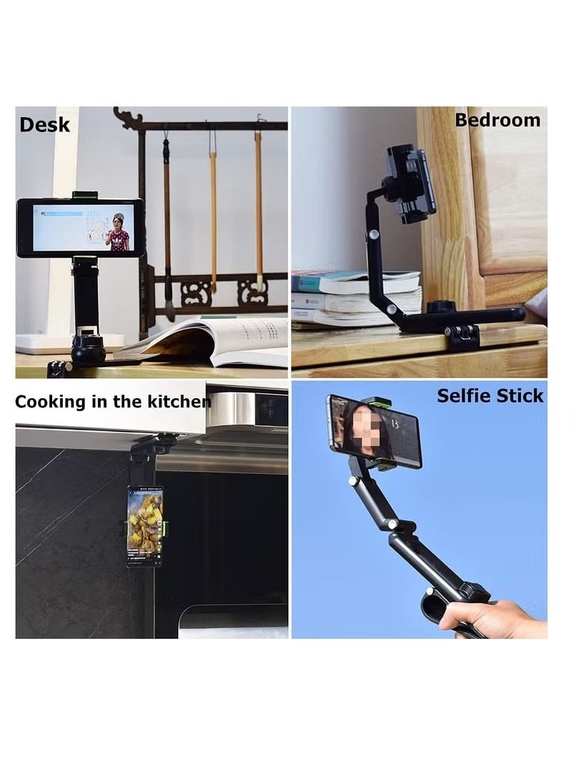Car Phone Holder for Sun Visor, 1080° Rotatable Sun Visor Car Phone Mount Foldable Dashboard Phone Holder for Car, Universal Adjustable Spring Clip Car Cell Phone Stand for All Phone  - Image 3