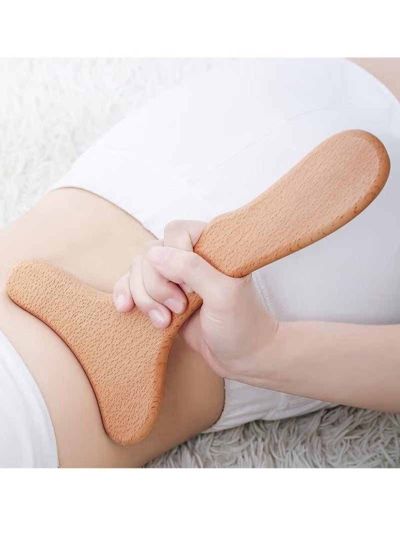 Wood Therapy Massage Tool Wooden Lymphatic Drainage Massager One-Handed Body Sculpting Tool for Maderotherapy,Anti-Cellulite,Gua Sha,Muscle Release Pain Relief - Image 1