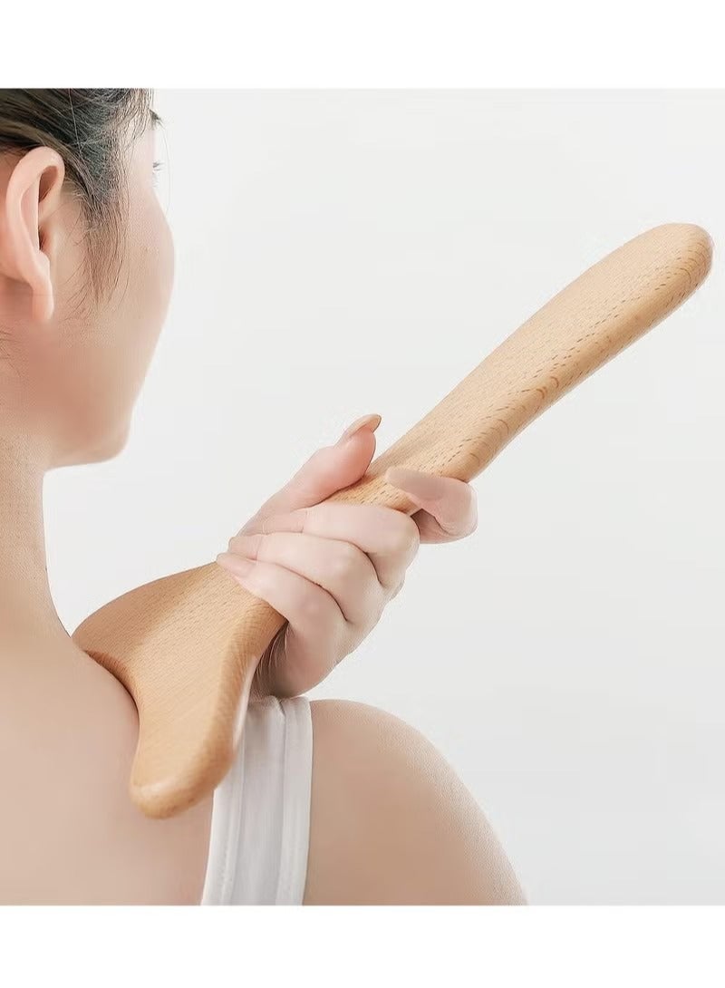 Wood Therapy Massage Tool Wooden Lymphatic Drainage Massager One-Handed Body Sculpting Tool for Maderotherapy,Anti-Cellulite,Gua Sha,Muscle Release Pain Relief - Image 2