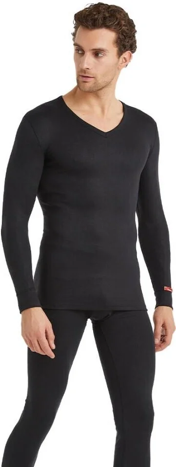 Blackspade V Neck Long Sleeve Black Thermal Underwear C7T5N2O1