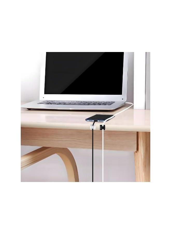 erorex 60 Pieces of Plastic Cord Adhesive Storage and Management Cable Clips-Black, White - Image 3