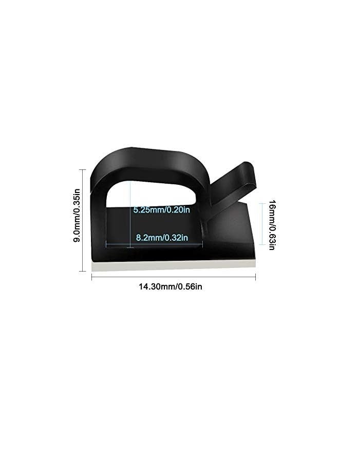 erorex 60 Pieces of Plastic Cord Adhesive Storage and Management Cable Clips-Black, White - Image 4